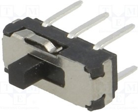 MSS-2235, Переключатель движковый, 2, DPDT, 0,3A/6ВDC, ON-ON, количество выводов 6 MSS-2235, Переключатель движковый, 2, DPDT, 0,3A/6ВDC, ON-ON, количество выводов 6