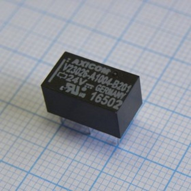 V23026A1004B201, Сигнальное реле, SPDT, 24 В DC, 1 А, Серия P1/V23026, Сквозное Отверстие, Без Защелки