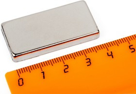 Неодимовый магнит прямоугольник 40х20х5 мм