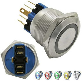 GQ22-11E/B on-(off)+off-(on), Кнопка антивандальная ON-(OFF)+OFF-(ON)