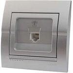 DERIY Розетка телефонная серебристый металлик 702-2828-137