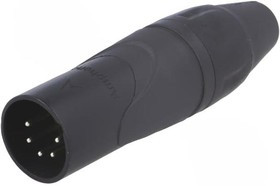 AX5MB, XLR Connectors 5 pole Pin Male Plug AX XLR Audio Cable Connector. Black Finish