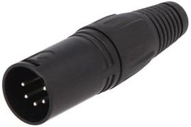 FC6161, Вилка, XLR, "папа", PIN: 5, прямой, на провод, пайка, посеребренные