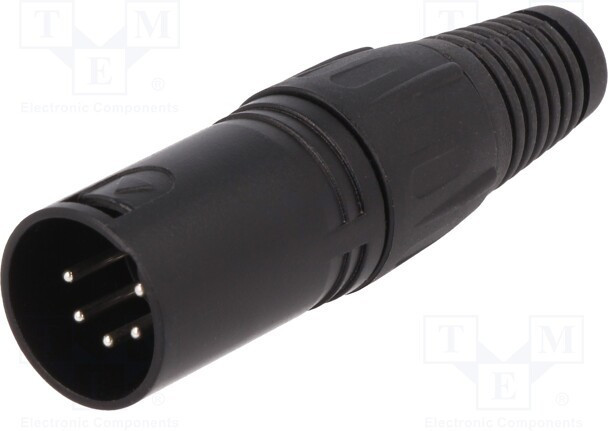 FC6161, Вилка, XLR, "папа", PIN: 5, прямой, на провод, пайка, посеребренные