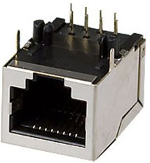 TP8P8C, TP8P8C (RJ45) розетка телефон.на плату. экран.cat.5E, 05-1122