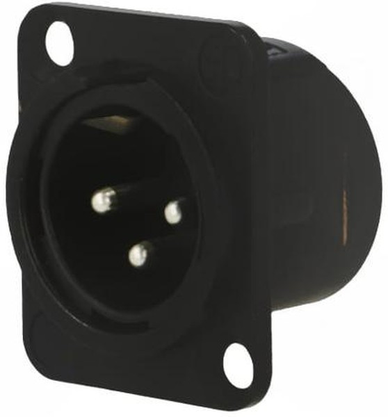 Neutrik NC3MD-L-BAG-1 панельный разъем XLR male черненый корпус