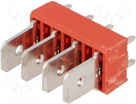 KEYS7819, Наконечник: плоский, 6,4мм, 0,8мм, THT, латунь, луженые, 500В, 15А