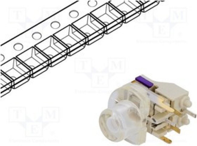 ML3-AG2HB-CT-V-R, Микропереключатель TACT, SPST-NO, Пол: 2, 0,05A/12ВDC, THT, LED ML3-AG2HB-CT-V-R, Микропереключатель TACT, SPST-NO, Пол: 2, 0,05A/12ВDC, THT, LED