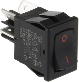 621-1591909VXRS, DPST, On-None-Off Rocker Switch Panel Mount