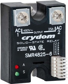 SMR2425-6, SMR24-6 Series Solid State Relay, 25 A Load, Panel Mount, 280 Vrms Load, 32 V dc Control