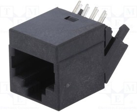 RJJU88142E7A025, Гнездо, RJ45, PIN: 8, Кат: 5, Конф: 8p8c, THT, угловой