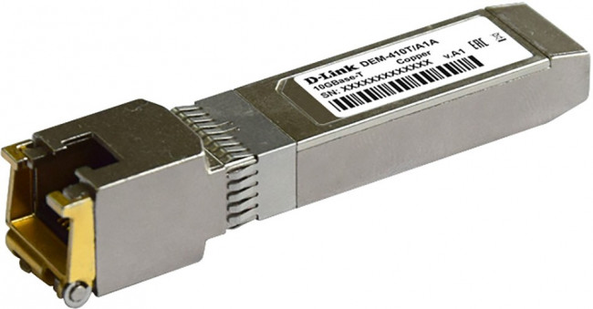 D-Link 410T/A2A Трансивер SFP+ с 1 портом 10GBase-T (до 80 м)