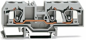 3-wire feed-through terminal, spring-clamp connection, 0.2-10 mm², 1 pole, 57 A, 8 kV, gray, 284-681