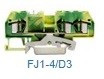 FJ1-4/D3, Клемма с заземлением серии FJ1 4 кв. мм., 3 конт., ж/з