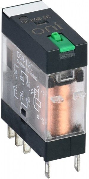 Реле общего назначения OGR-1 2C 24В DC с LED и тест. кнопкой ONI OGR-1-2C-DC24V-L-B