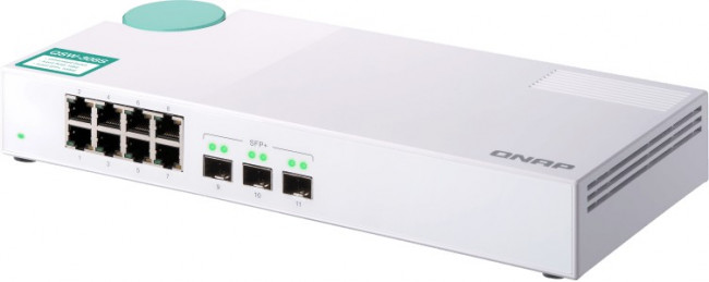Коммутатор QNAP QSW-308S Unmanaged 10 Gb / s switch with 3 SFP + ports and 8 1 Gb / s RJ-45 ports, throughput up to 76 Gb / s, JumboFrame su Коммутатор QNAP QSW-308S Unmanaged 10 Gb / s switch with 3 SFP + ports and 8 1 Gb / s RJ-45 ports, throughput up to 76 Gb / s, JumboFrame su