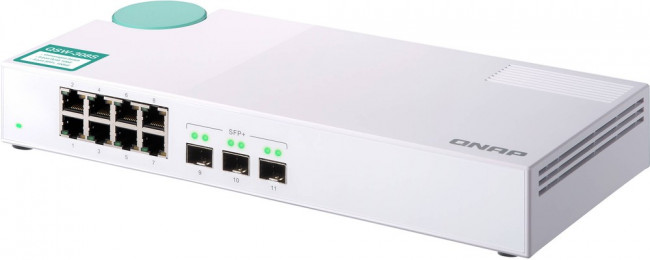 Коммутатор QNAP QSW-308S Unmanaged 10 Gb / s switch with 3 SFP + ports and 8 1 Gb / s RJ-45 ports, throughput up to 76 Gb / s, JumboFrame su Коммутатор QNAP QSW-308S Unmanaged 10 Gb / s switch with 3 SFP + ports and 8 1 Gb / s RJ-45 ports, throughput up to 76 Gb / s, JumboFrame su