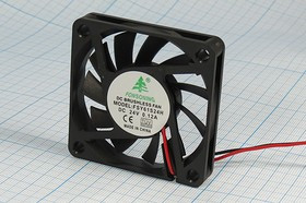 Вентилятор 60x60x10, напряжение 24В, ток 0,12А, выводы 2L, подшипник скольжения, FSY61S24H