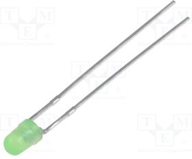 L-934GDLK, Светодиод, 3мм, зеленый, 8-32мкд, 60°