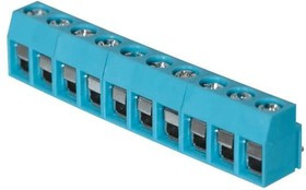 TB003V-500-P10BE, Fixed Terminal Blocks Terminal block, screw type, 5.00 , vertical, 10 poles, CUI Blue, Philip's head screw, PCB mount