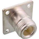 1-1337418-0, Гнездо N "мама" 50Ом пайка фланец (4 отверстия),на панель