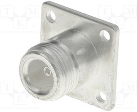 1-1337418-0, Гнездо N "мама" 50Ом пайка фланец (4 отверстия),на панель