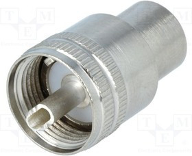 UC1W46, Вилка UHF (PL-259) "папа" прямой обжим провод тефлон