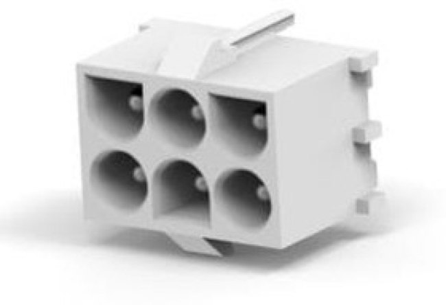 194002-1, 2x3P 2 6.35mm Female pin 6.35mm 3 Straight Plugin,P=6.35mm Wire To Board / Wire To Wire Connector