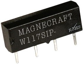 W117SIP-6, RELAY, REED, SPST-NO, 200V, 0.5A, THT