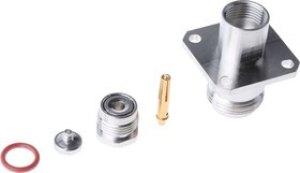 R161252000, RF Connectors / Coaxial Connectors N / STRAIGHT SQUARE FLANGE JACK CLAMP TYPE - CABLE 2.6/50 S+D