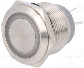 V22-11WE-12RG, Переключатель: антивандальный, Пол: 2, SPDT, 0,5A/220ВAC, 2A/36ВDC