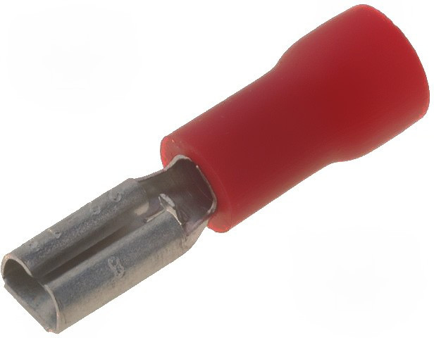 ST-001/R, Наконечник плоский, 2,8мм, 0,8мм, "мама", 0,5-1мм2, обжим, красный ST-001/R, Наконечник плоский, 2,8мм, 0,8мм, "мама", 0,5-1мм2, обжим, красный