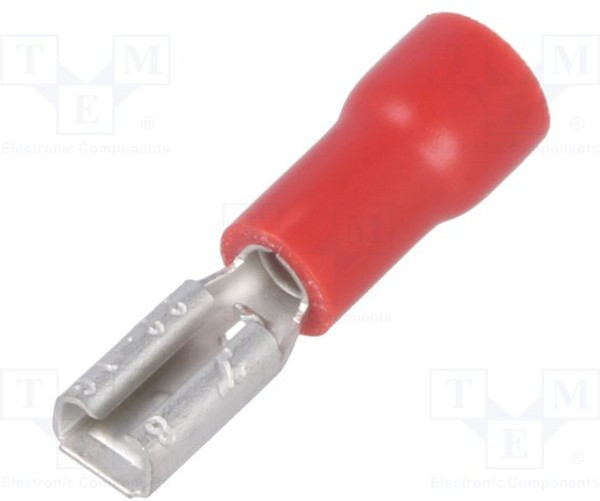 ST-001/R, Наконечник плоский, 2,8мм, 0,8мм, "мама", 0,5-1мм2, обжим, красный ST-001/R, Наконечник плоский, 2,8мм, 0,8мм, "мама", 0,5-1мм2, обжим, красный