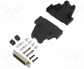 TRI-P-25-DMS-K, Разъем D-Sub; PIN: 25; вилка; "мама"; пайка; на провод; черный