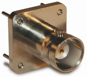 112536, RF Connectors / Coaxial Connectors BNC ST PCB JACK 50 OHM TF SQUARE