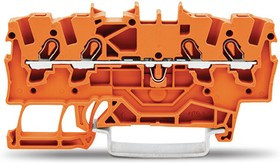 2001-1402, Terminal Block, Cage Clamp, 4 Poles, 800V, 24A, 0.25 ... 2.5mm², Orange 2001-1402, Terminal Block, Cage Clamp, 4 Poles, 800V, 24A, 0.25 ... 2.5mm², Orange