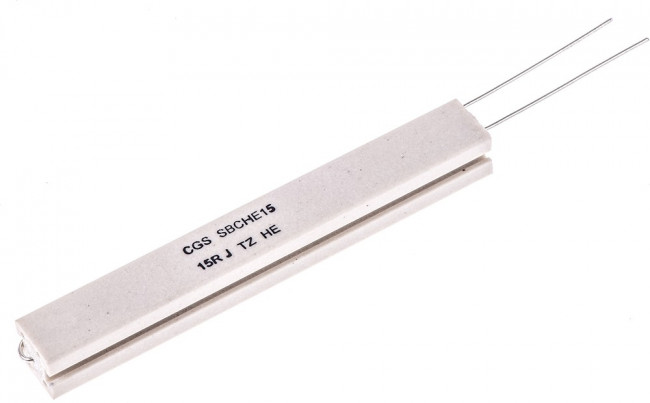 SBCHE1515RJ, Резистор в сквозное отверстие, 15 Ом, Серия SBC, 17 Вт, ± 5%, Осевые Выводы, 16 В