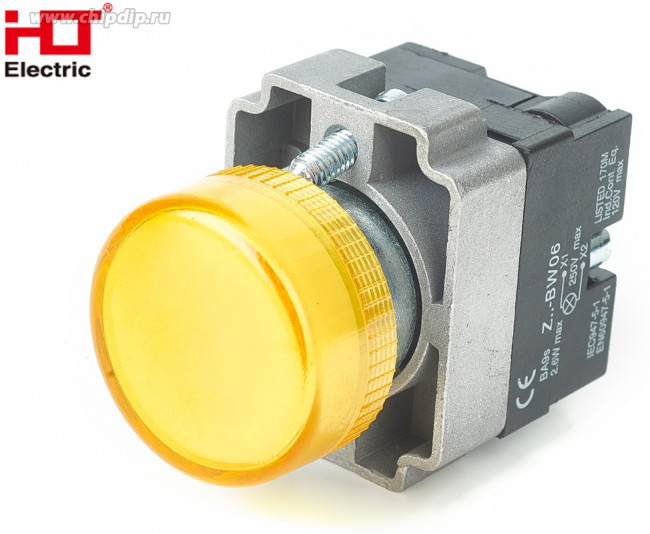 085-06-072, Лампа сигнальная CB2-BV65(LED) желтый 24В IP54 HLT 085-06-072, Лампа сигнальная CB2-BV65(LED) желтый 24В IP54 HLT
