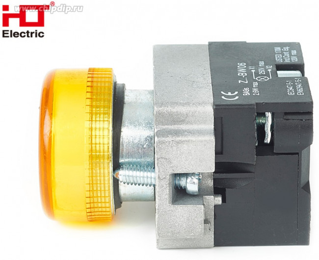 085-06-072, Лампа сигнальная CB2-BV65(LED) желтый 24В IP54 HLT 085-06-072, Лампа сигнальная CB2-BV65(LED) желтый 24В IP54 HLT