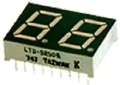 LTD-2601WC, LED Displays &amp; Accessories 2 Digit, Red Low Current