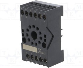 10FF-3Z-C3, Панелька, PIN: 11, 10А, 250ВAC, Монтаж: DIN,на панель, Серия: HF10FH