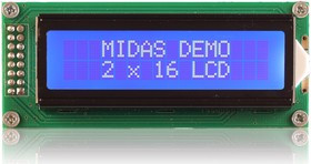 MC21605B6WK-BNMLW-V2, MC21605B6WK-BNMLW-V2 Alphanumeric LCD Alphanumeric Display, 2 Rows by 16 Characters