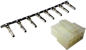 DS1073-02-2x4-FCT6 (MF2x4F), Розетка на кабель 4.2мм 8pin с контактами