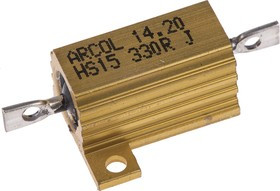 HS15 330R J, 330 15W Wire Wound Chassis Mount Resistor HS15 330R J ±5%