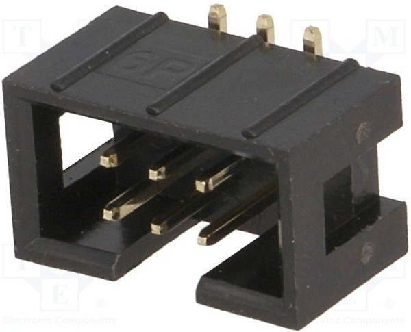 T821M106A1S100CEU-, Гнездо, IDC, "папа", PIN: 6, вертикальный, SMT, gold flash, 2,54мм