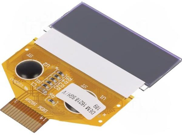 DEM 16218SGH, Знакосинтезирующий ЖК модуль 16x2 5.5x2.4 ламп. 20/70