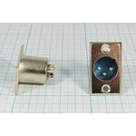 Разъем микрофонный XLR вилка, контакты 3P, монтаж на блок фланец 2 отверстия, MC913-3P