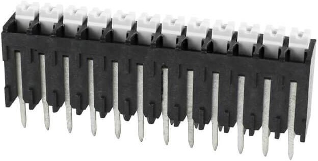 TBLH10V-350-12BK, Fixed Terminal Blocks Terminal block, screwless, High Temp, 3.5, Vertical, 12, Black w Gray Button