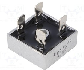 MB251, Однофазный выпрямительный мост, Urmax 100В, If 25А, Ifsm 400А