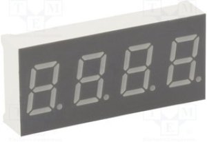 KW4-401CGA, Дисплей: LED, 7-сегментный, 10,16мм, 0,4", II.зн: 4, желто-зеленый